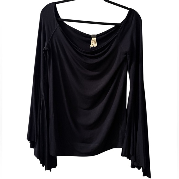 FREE PEOPLE | We The Free Birds Of Paradise Stretch-jersey Top In Black - Picture 3 of 6